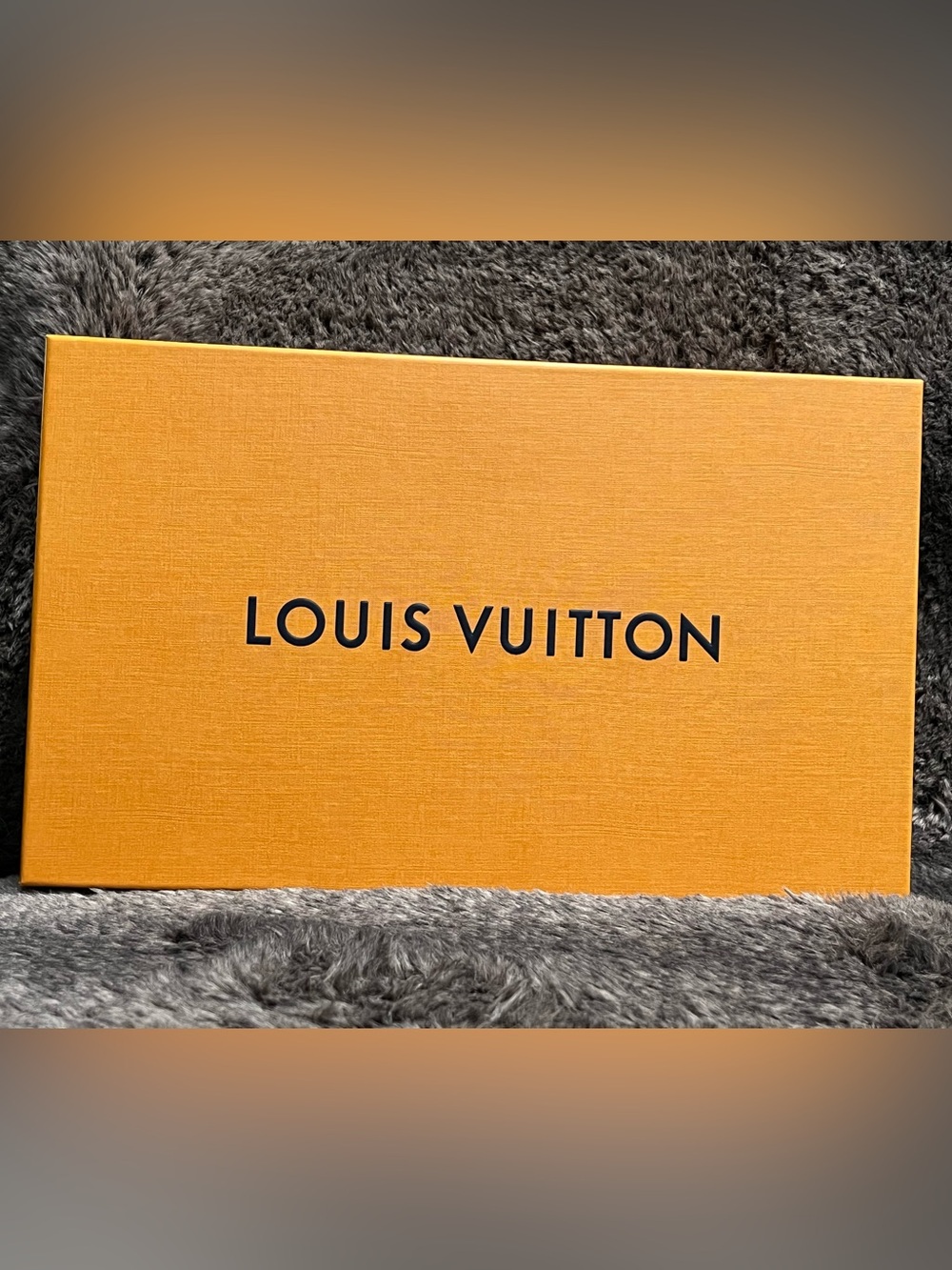 Authentic Louis Vuitton Orange Shoes Box with Black Logo